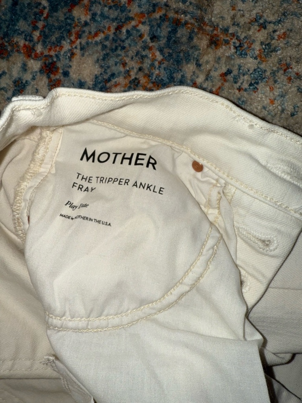 MOTHER JEANS THE TRIPPER ANKLE FRAY PLAY DATE 23 - Picture 4 of 6